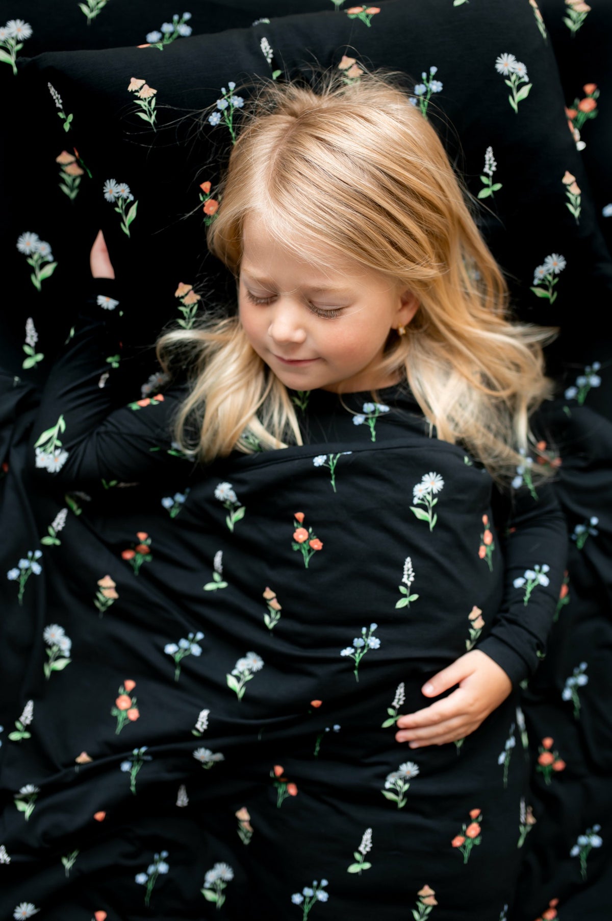 Kyte Baby Toddler Pillowcase in Midnight Wildflower