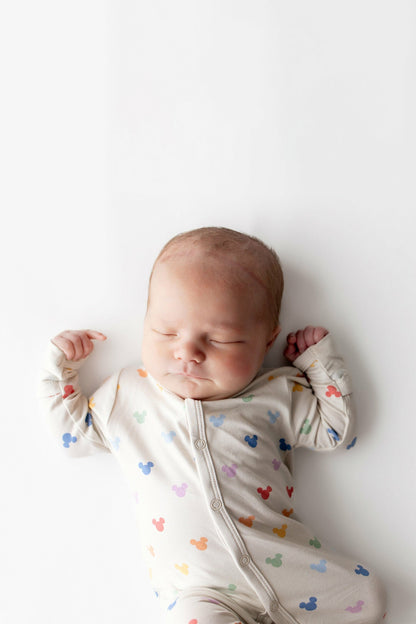 Kyte Baby Footie in Pastel Mickey Mouse