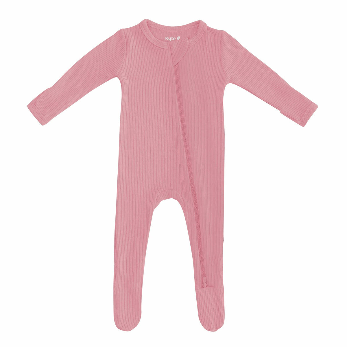 Kyte Baby Ribbed Zipper Footie in Apple Blossom