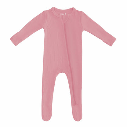 Kyte Baby Ribbed Zipper Footie in Apple Blossom