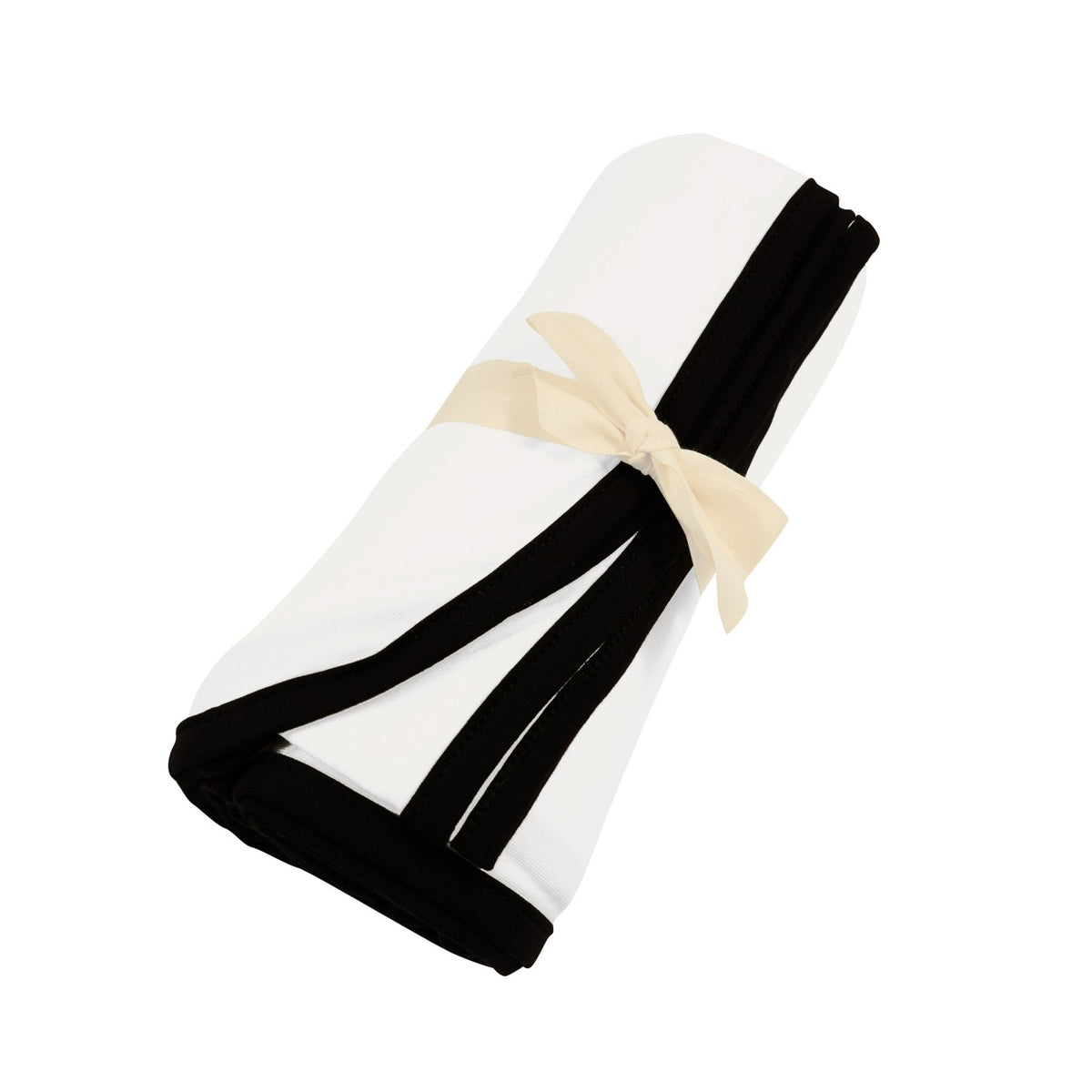 Kyte Baby Swaddle Blanket in Cloud with Midnight Trim