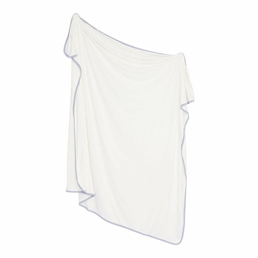 Kyte Baby Swaddle Blanket in Cloud with Storm Trim