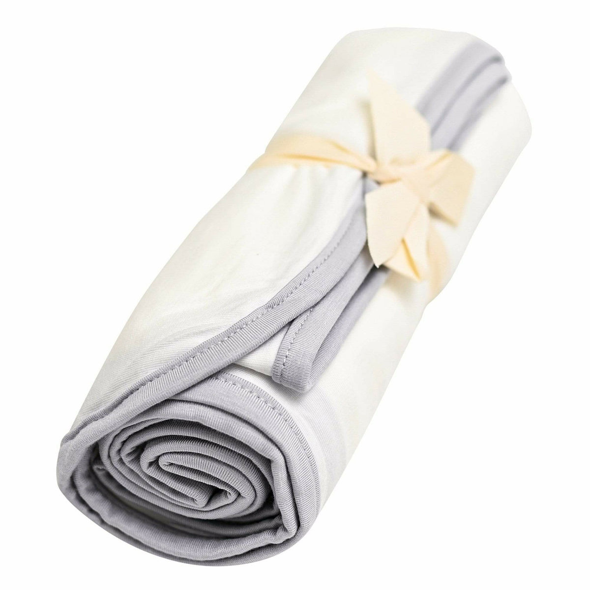 Kyte Baby Swaddle Blanket in Cloud with Storm Trim