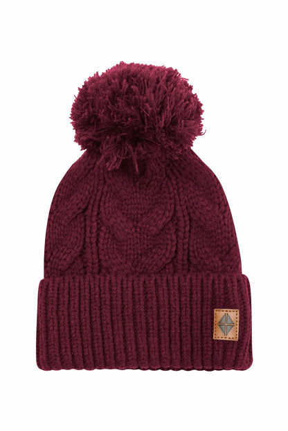 Kyte Baby Chunky Cable Knit Beanie in Burgundy
