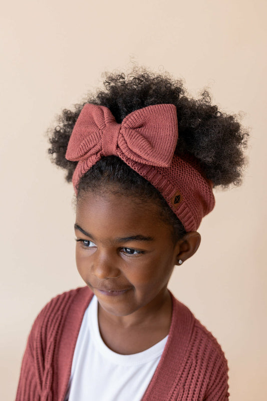 Kyte Baby Chunky Knit Bow Headband in Ember