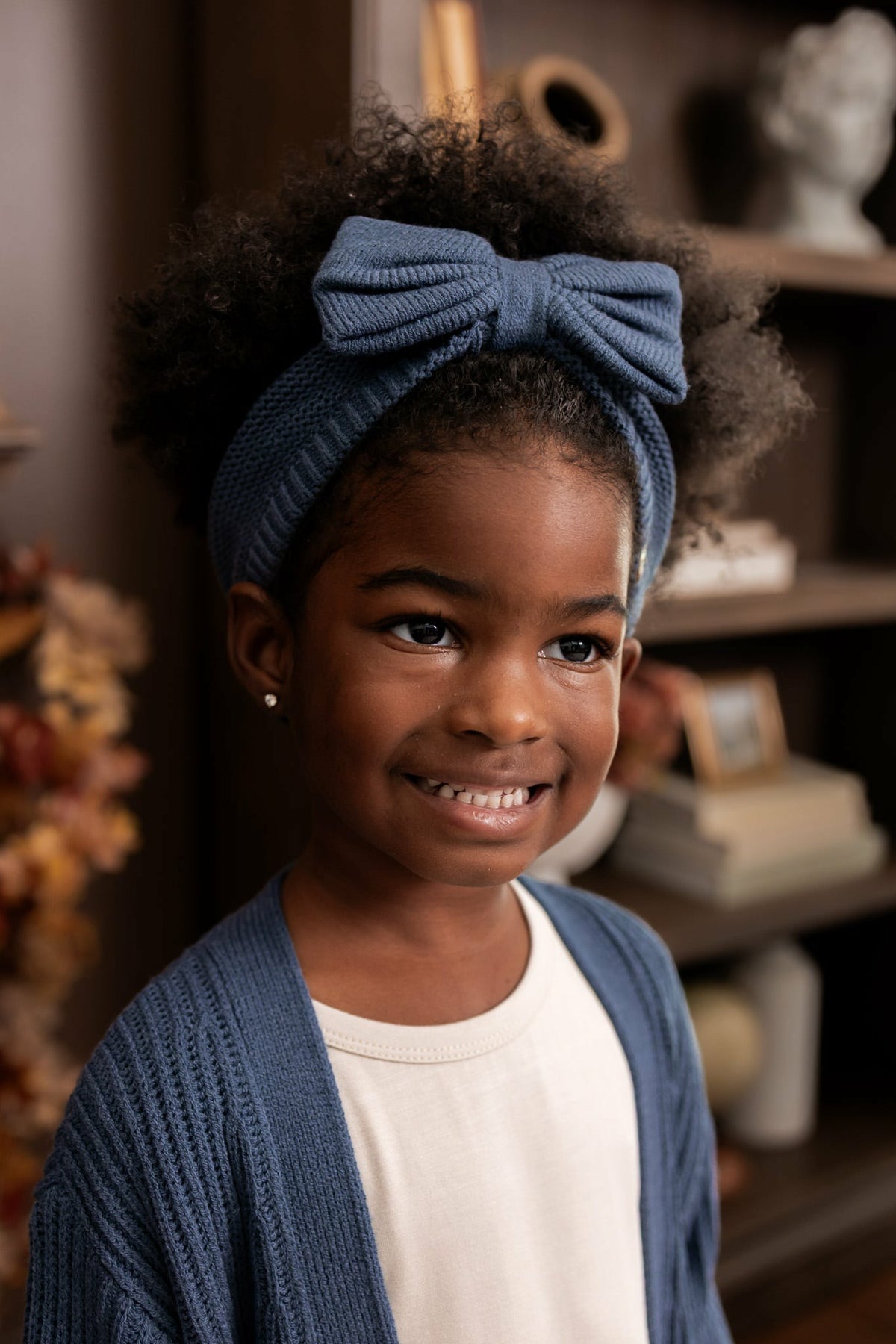 Kyte Baby Chunky Knit Bow Headband in Oxford