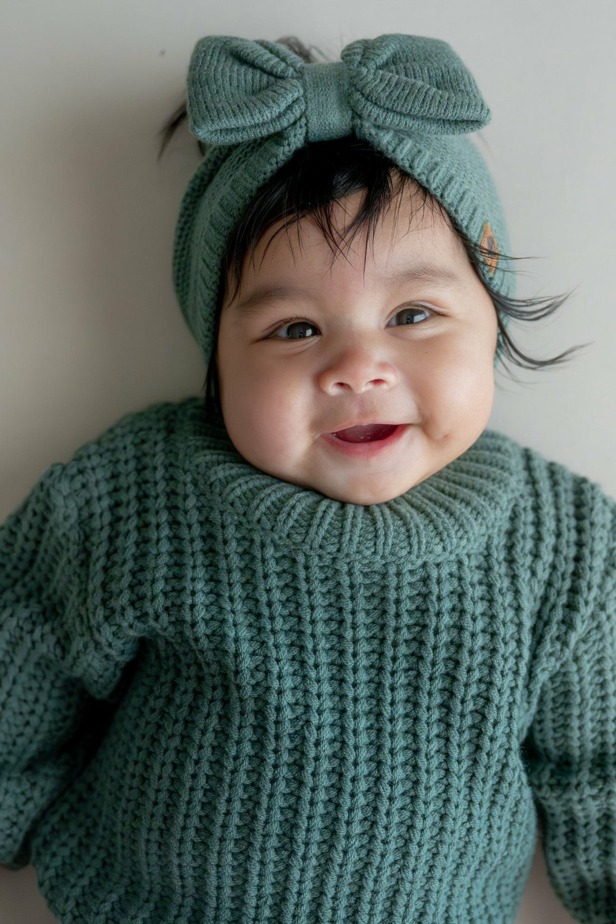 Kyte Baby Chunky Knit Bow Headband in Pine