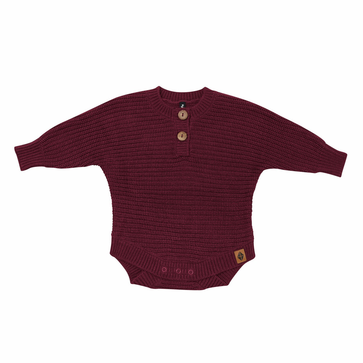 Kyte Baby Chunky Knit Romper in Burgundy