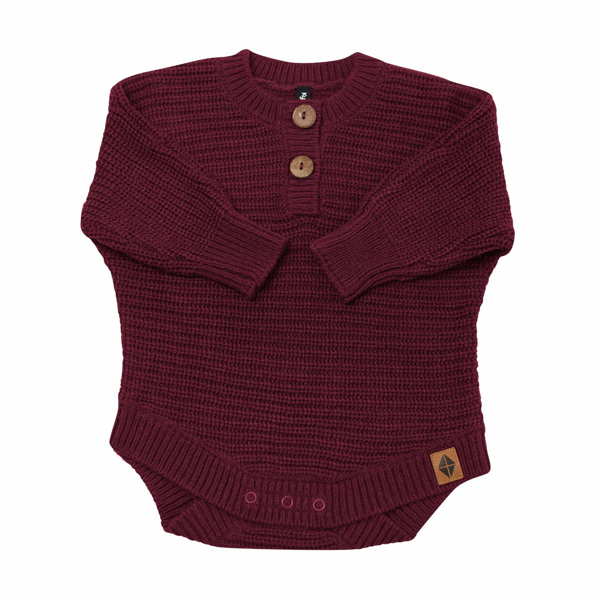 Kyte Baby Chunky Knit Romper in Burgundy