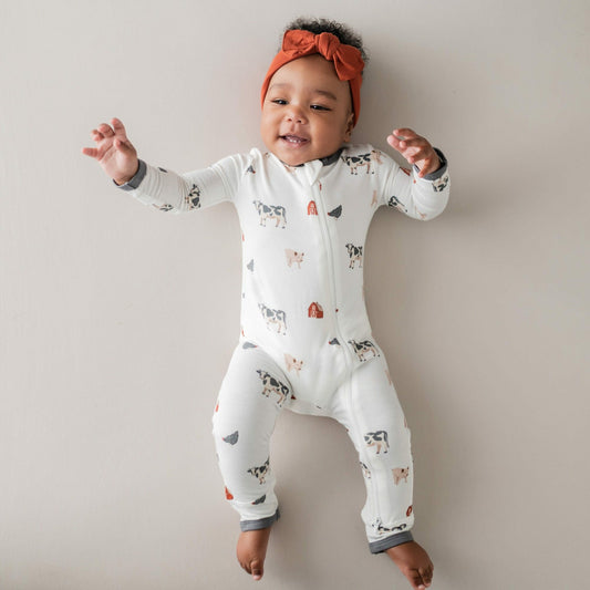 Kyte Baby Zippered Romper in Farm