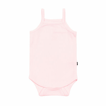 Kyte Baby Ribbed Spaghetti Strap Bodysuit in Sakura
