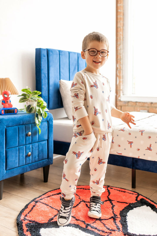 Kyte Baby Long Sleeve Jogger Set in Spider-Man