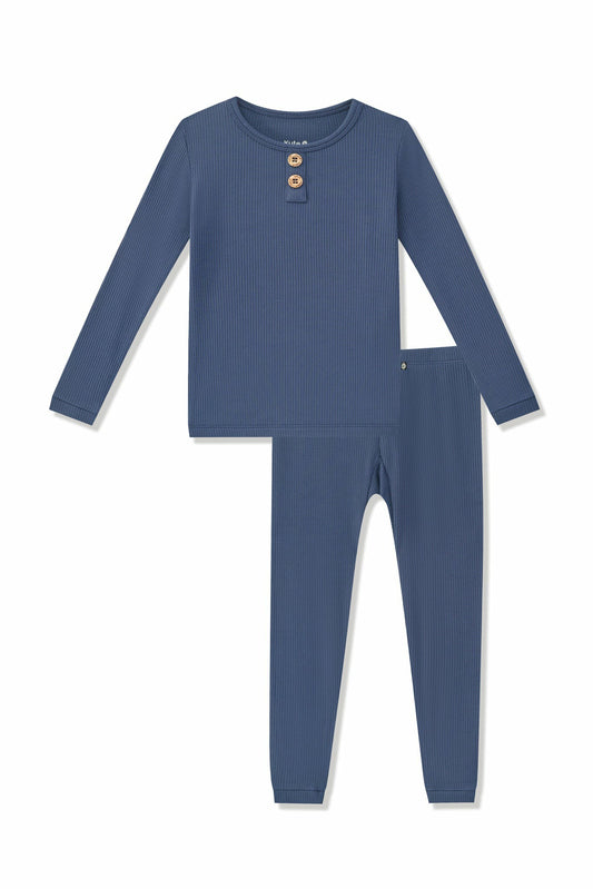 Kyte Baby Ribbed Henley Set in Oxford