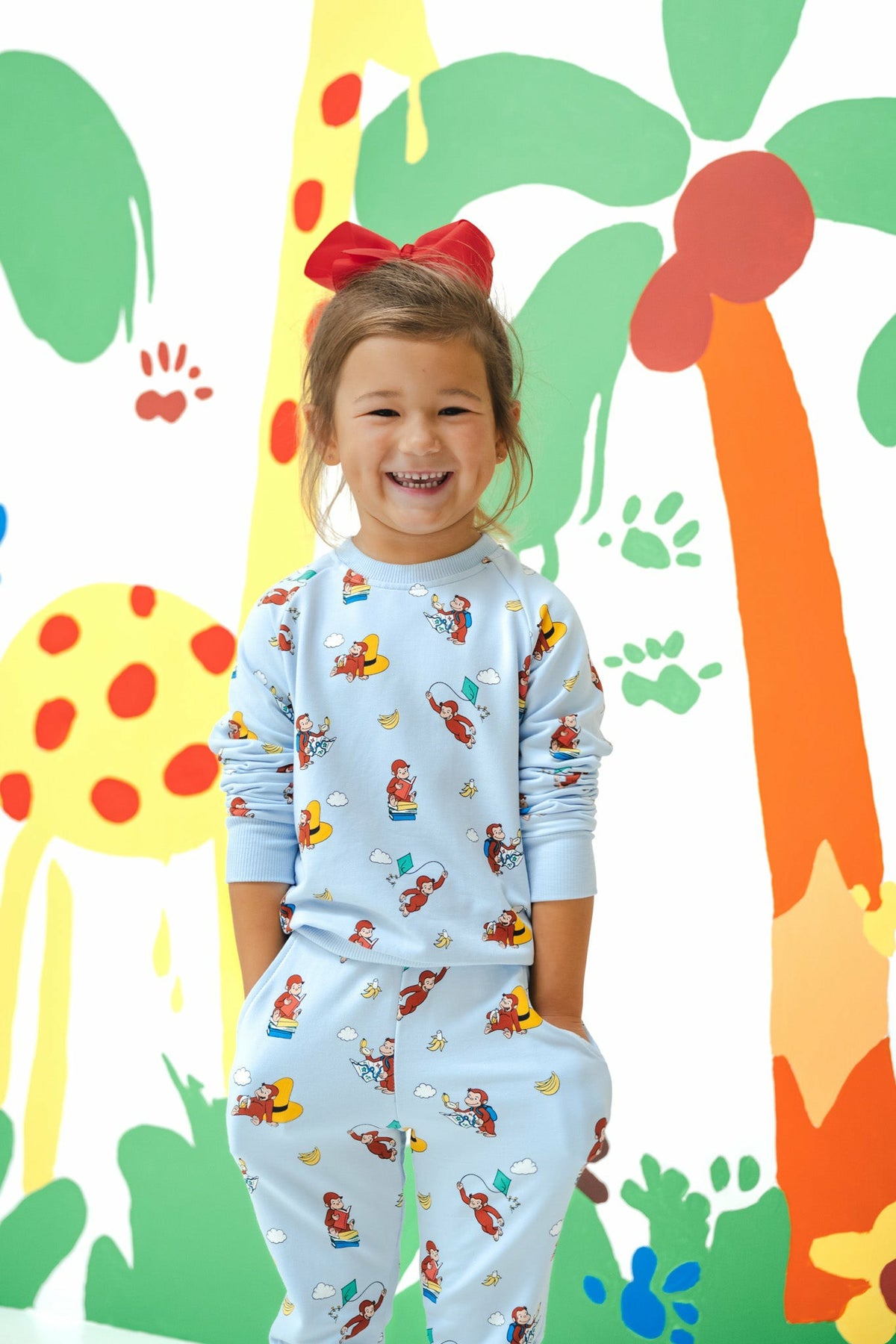 Kyte Baby Long Sleeve Jogger Set in Curious George
