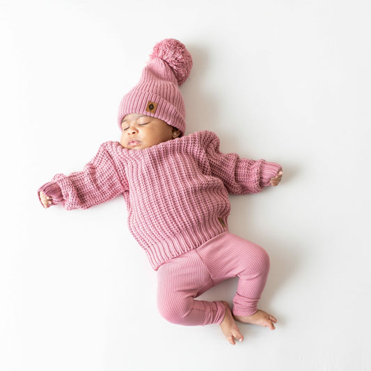 Kyte Baby Chunky Knit Sweater in Apple Blossom