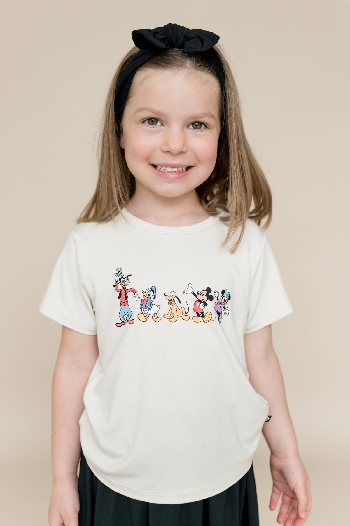 Kyte Baby Toddler Basic Tee in Mickey and Friends on Ecru
