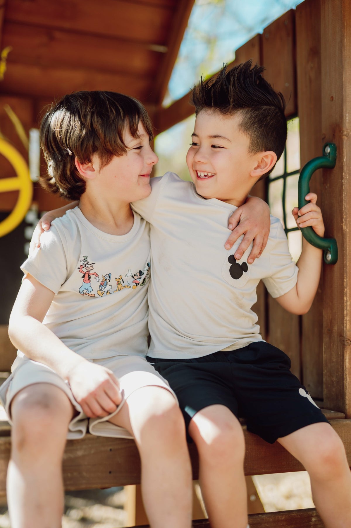 Kyte Baby Toddler Crew Neck Tee in Mickey Mouse on Ecru
