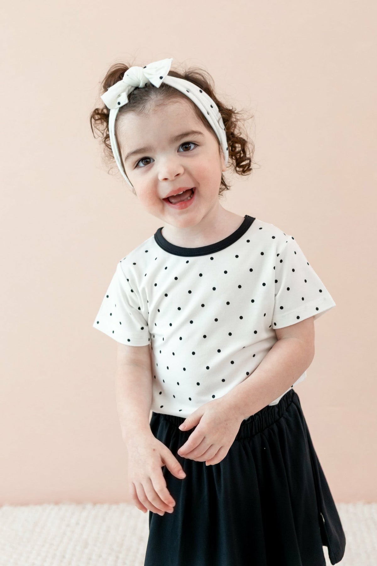 Kyte Baby Toddler Basic Tee in Midnight Polka Dot