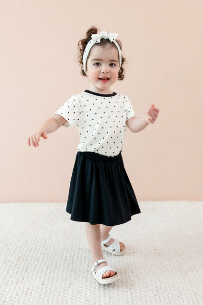 Kyte Baby Toddler Basic Tee in Midnight Polka Dot
