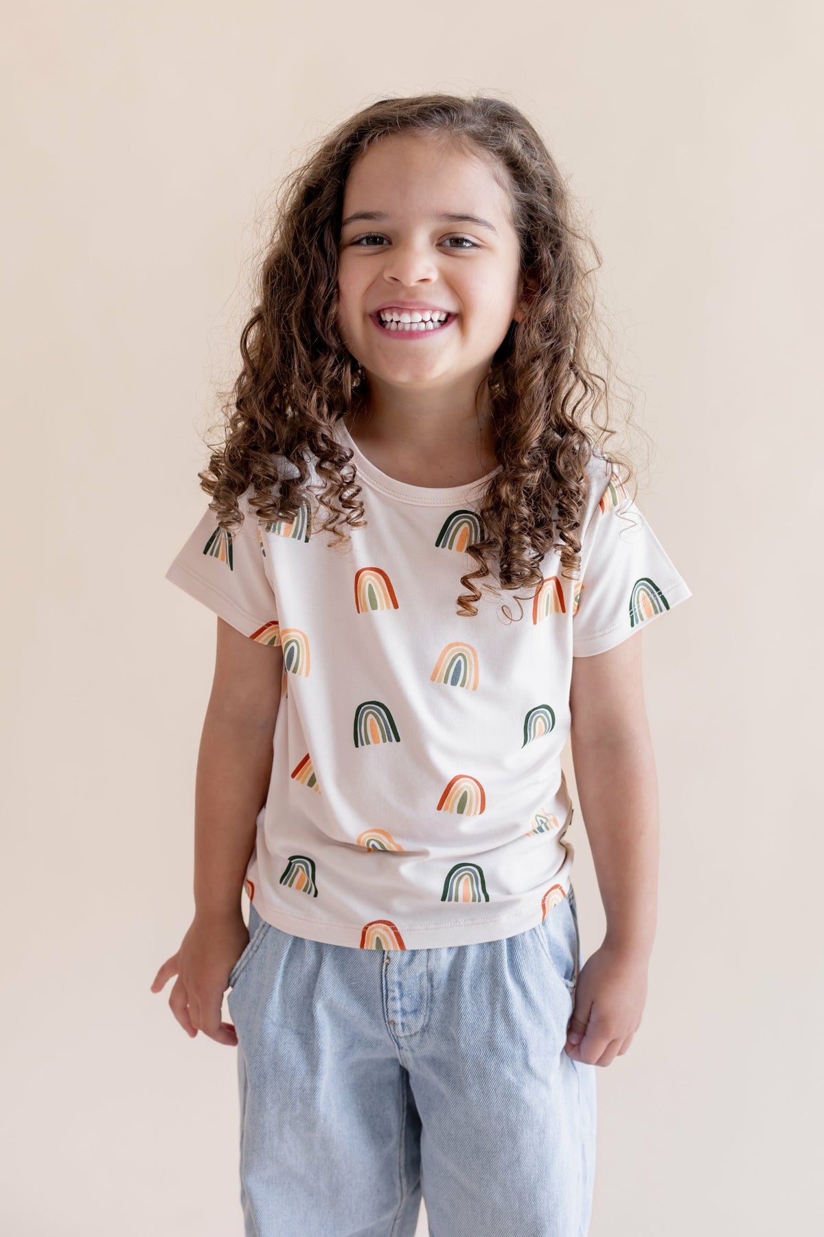 Kyte Baby Toddler Basic Tee in Retro Rainbow
