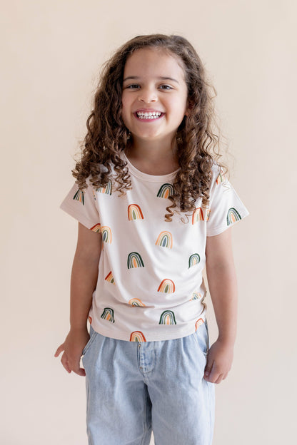 Kyte Baby Toddler Basic Tee in Retro Rainbow