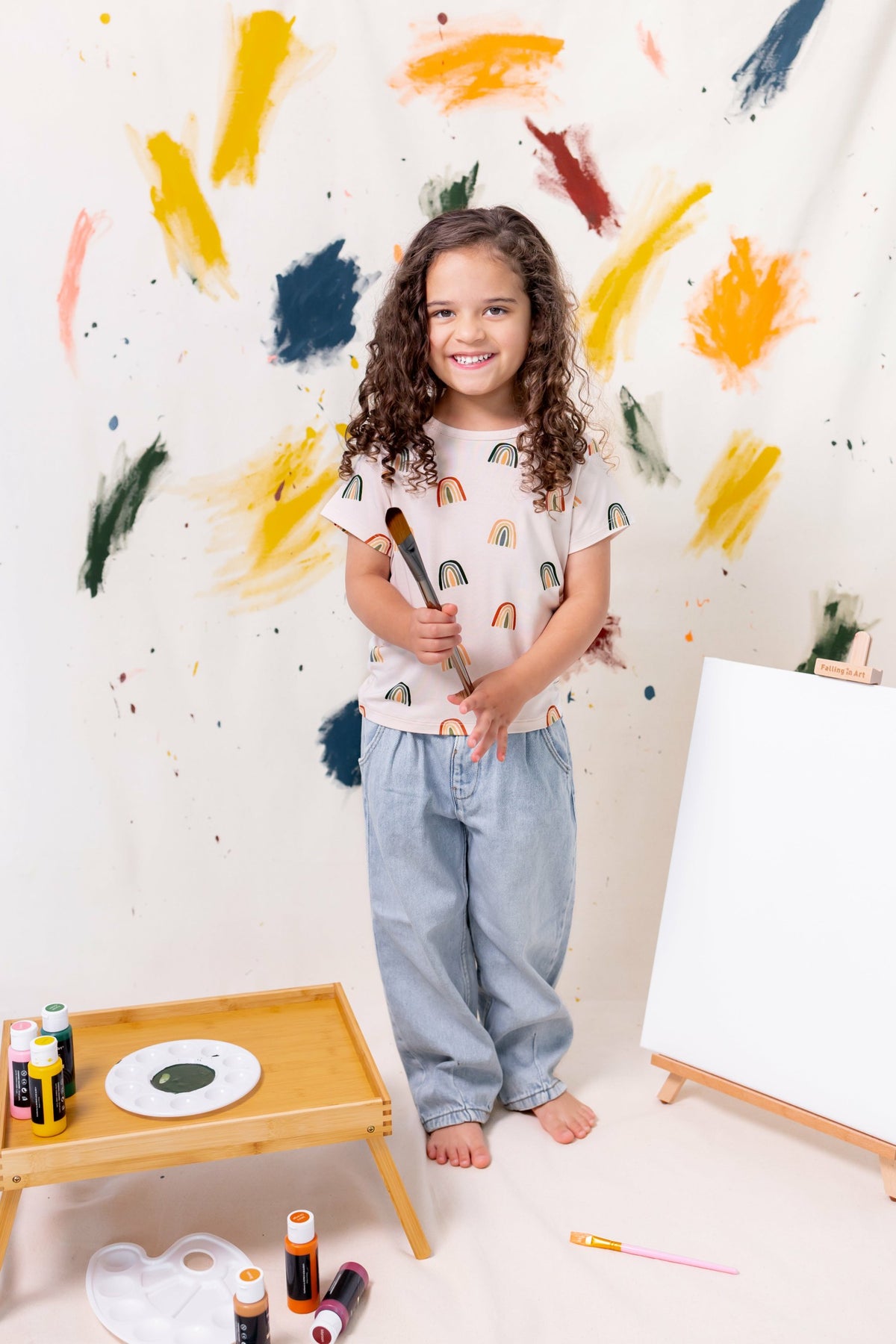 Kyte Baby Toddler Basic Tee in Retro Rainbow