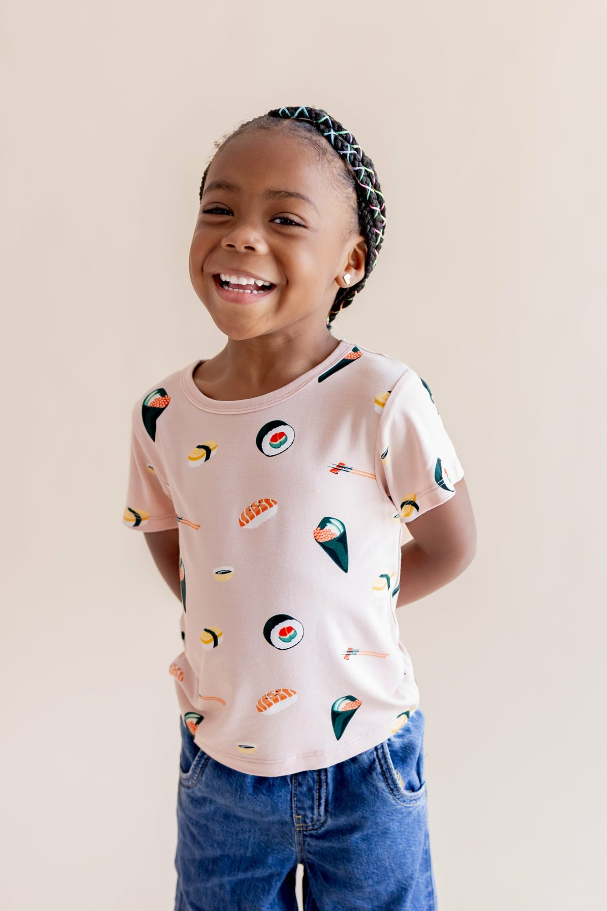 Kyte Baby Toddler Basic Tee in Blush Sushi