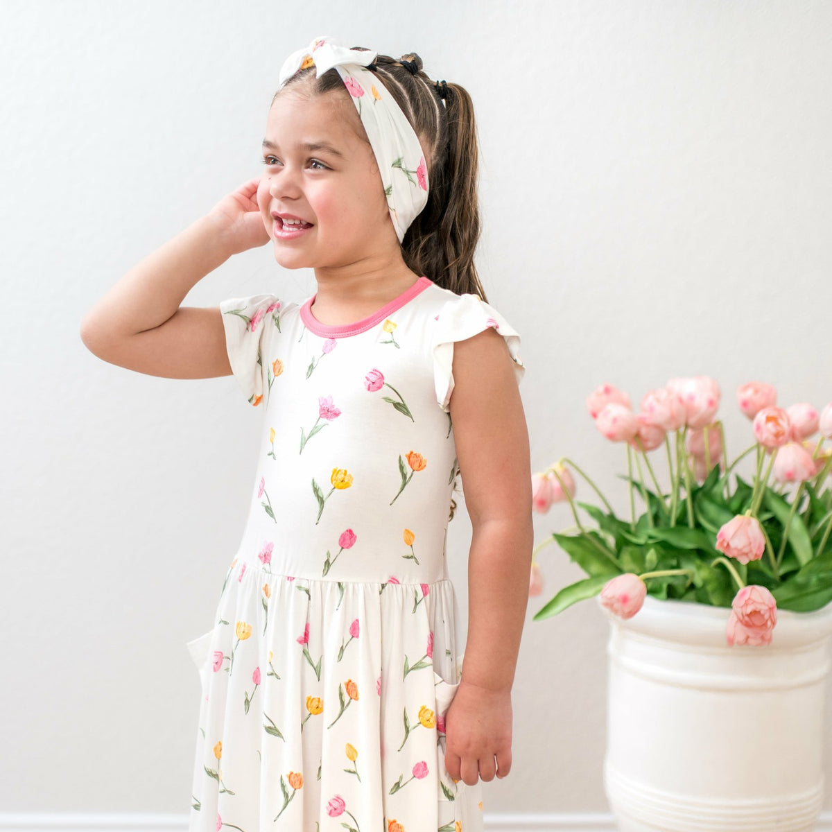 Kyte Baby Pocket Dress in Tulip