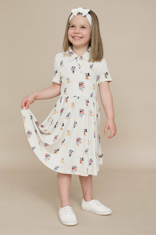 Kyte Baby Polo Dress in Mickey Mouse and Friends