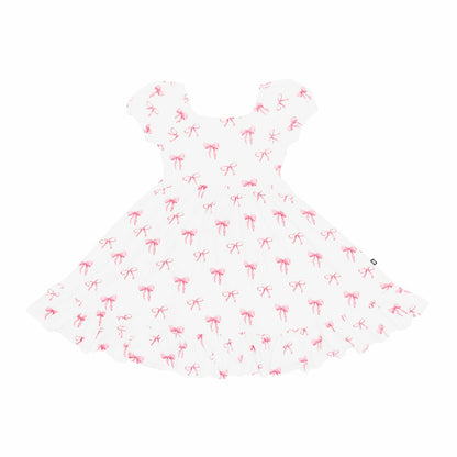 Kyte Baby Puff Sleeve Twirl Dress in Bow