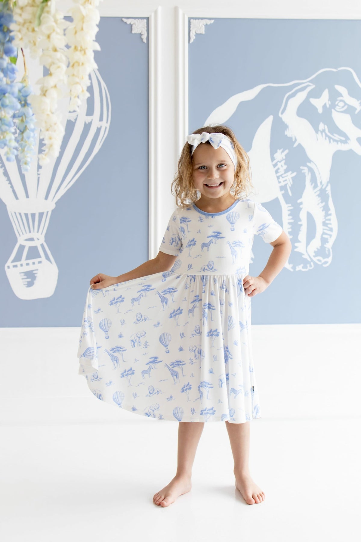 Kyte Baby Twirl Dress in Toile Safari