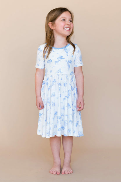 Kyte Baby Twirl Dress in Toile Safari