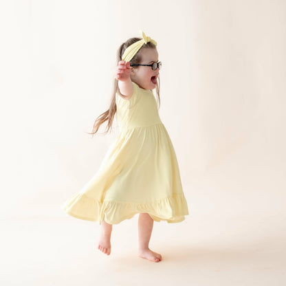 Kyte Baby Puff Sleeve Twirl Dress in Chamomile