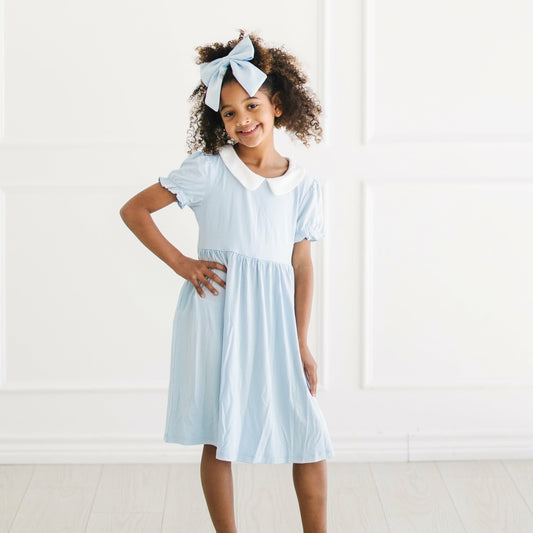 Kyte Baby Peter Pan Collar Dress in Breeze