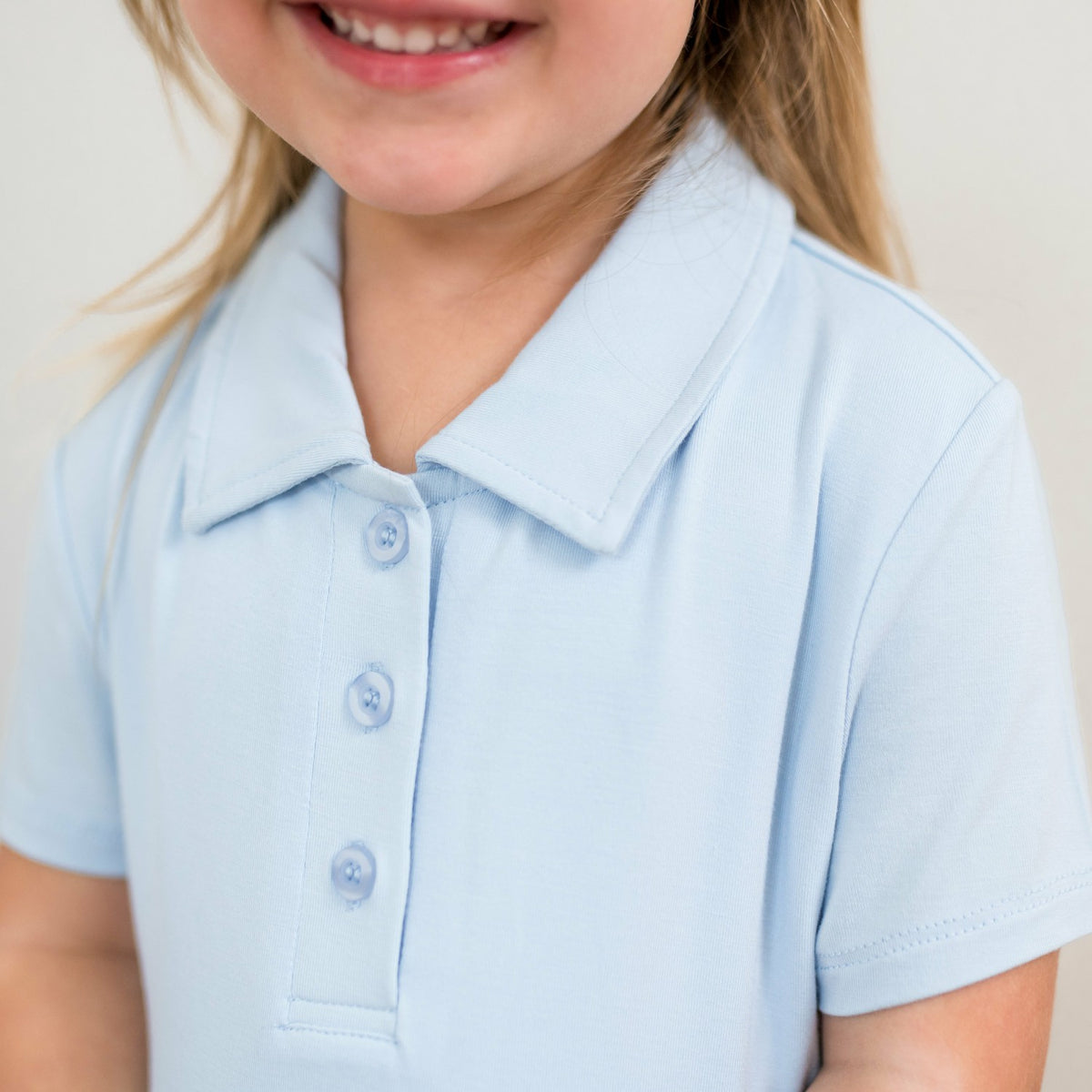 Kyte Baby Polo Dress in Breeze