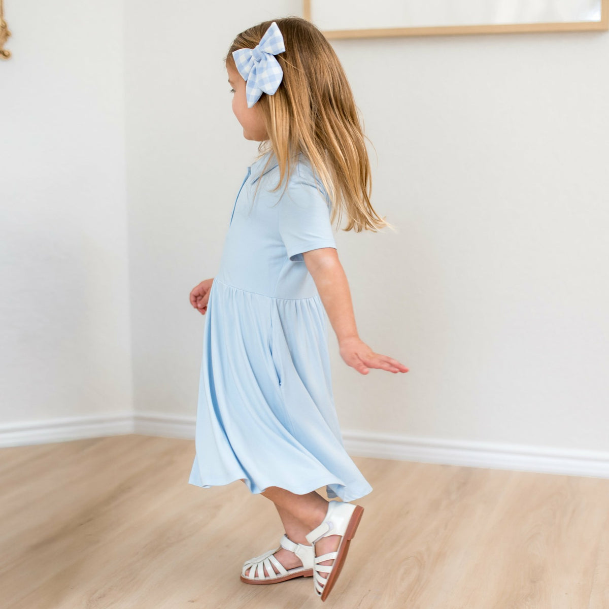 Kyte Baby Polo Dress in Breeze