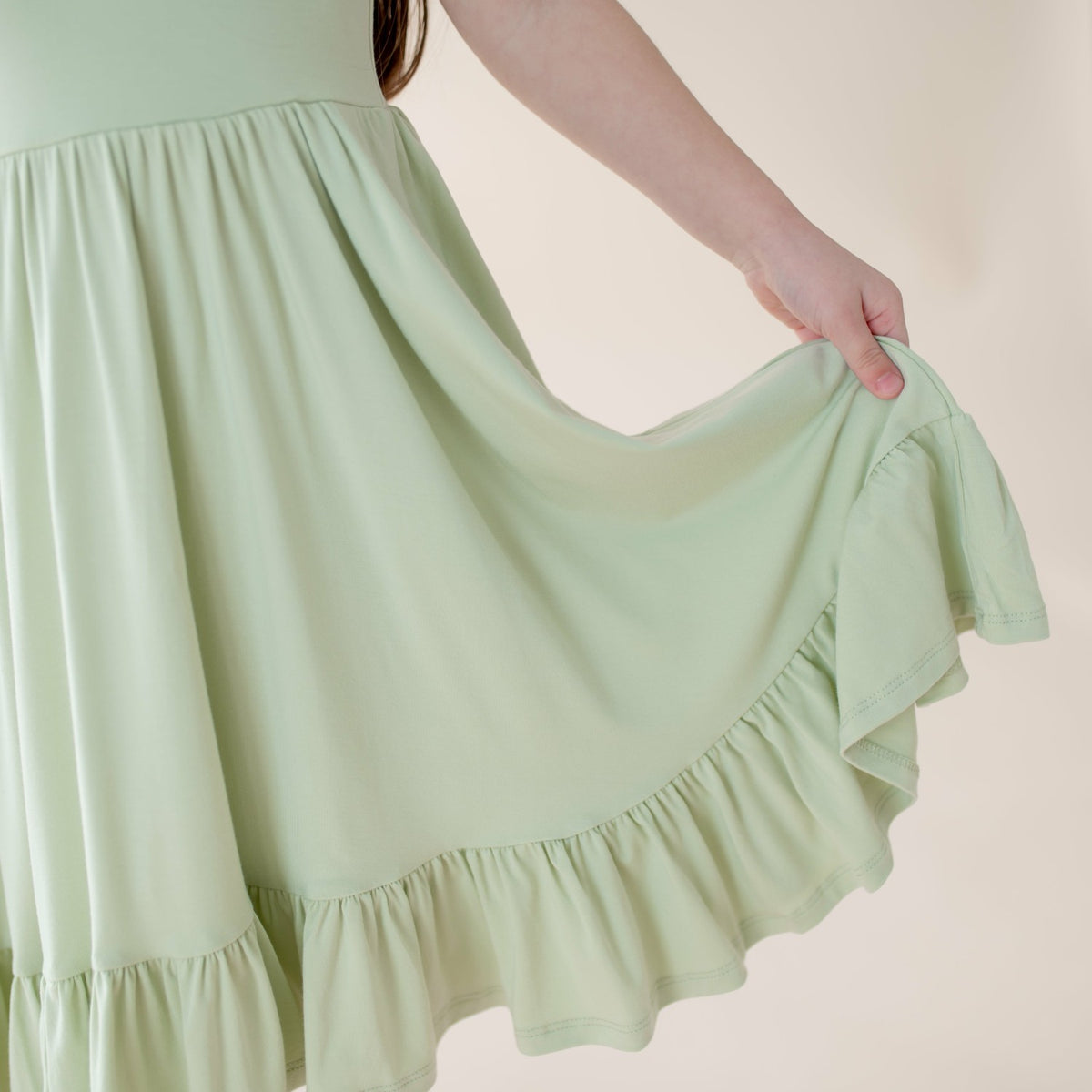 Kyte Baby Puff Sleeve Twirl Dress in Basil