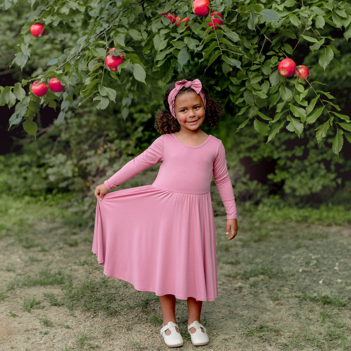 Kyte Baby Long Sleeve Twirl Dress in Apple Blossom