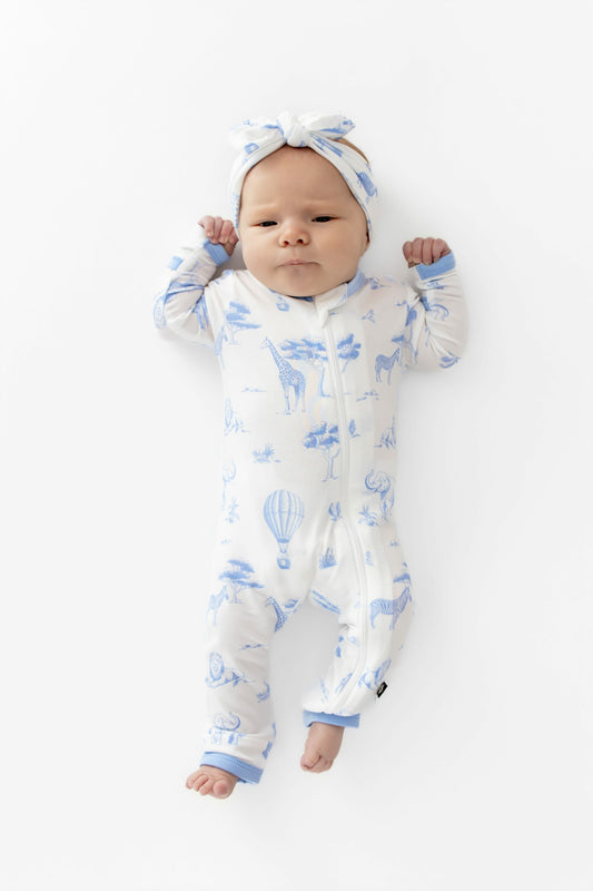 Kyte Baby Zippered Romper in Toile Safari