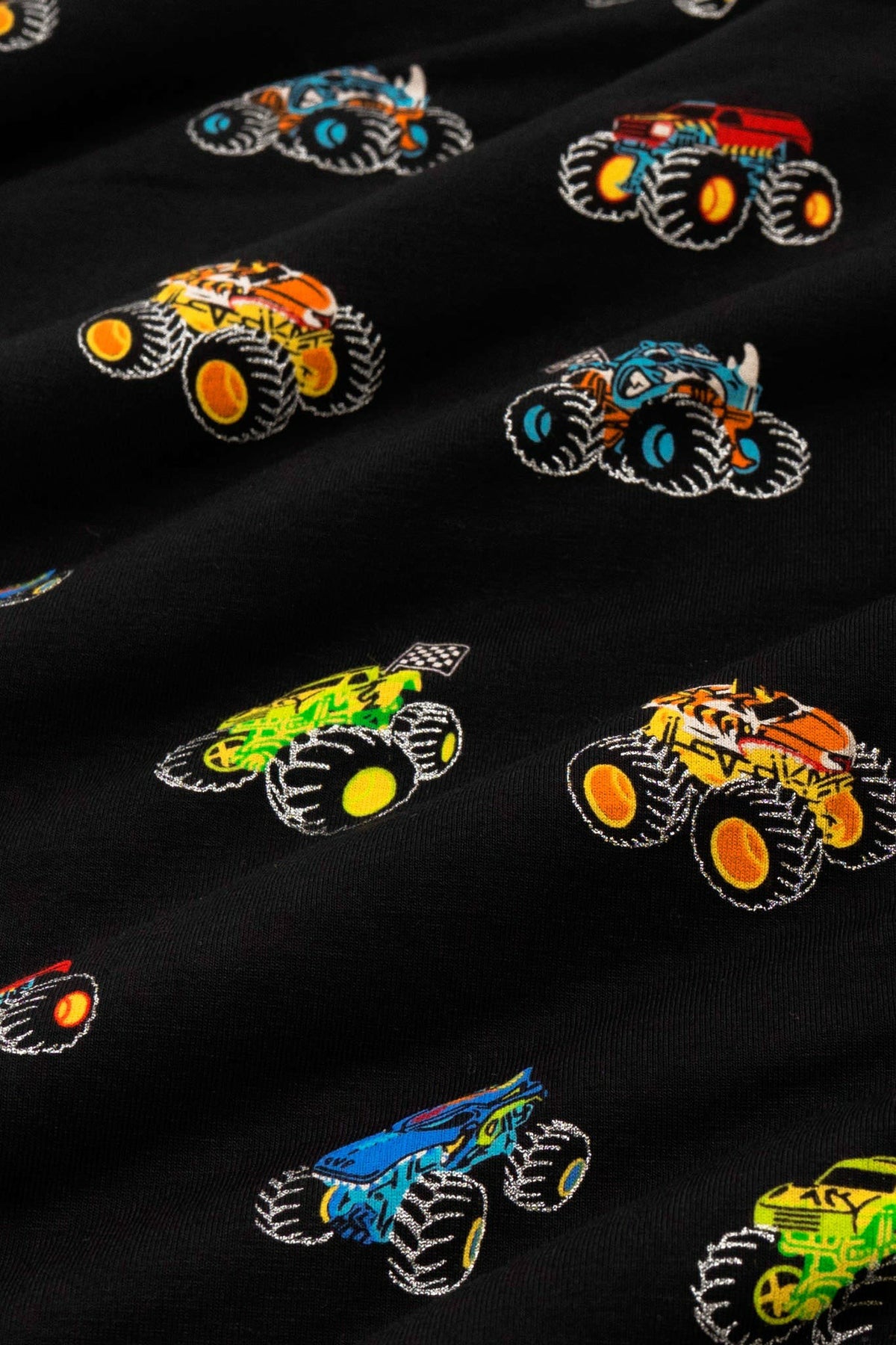 Kyte Baby Zipper Shortall Romper in Monster Truck