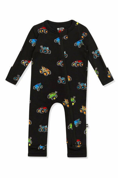 Kyte Baby Zippered Romper in Monster Truck