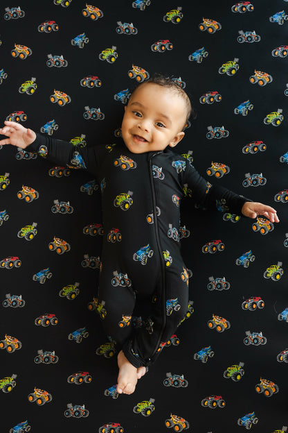 Kyte Baby Zippered Romper in Monster Truck
