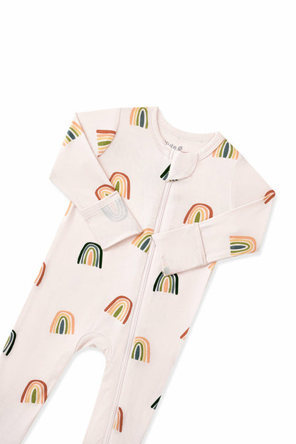 Kyte Baby Zippered Romper in Retro Rainbow