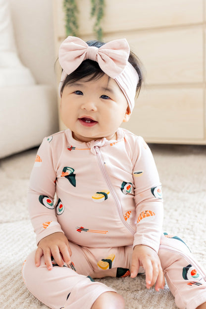 Kyte Baby Zippered Romper in Blush Sushi