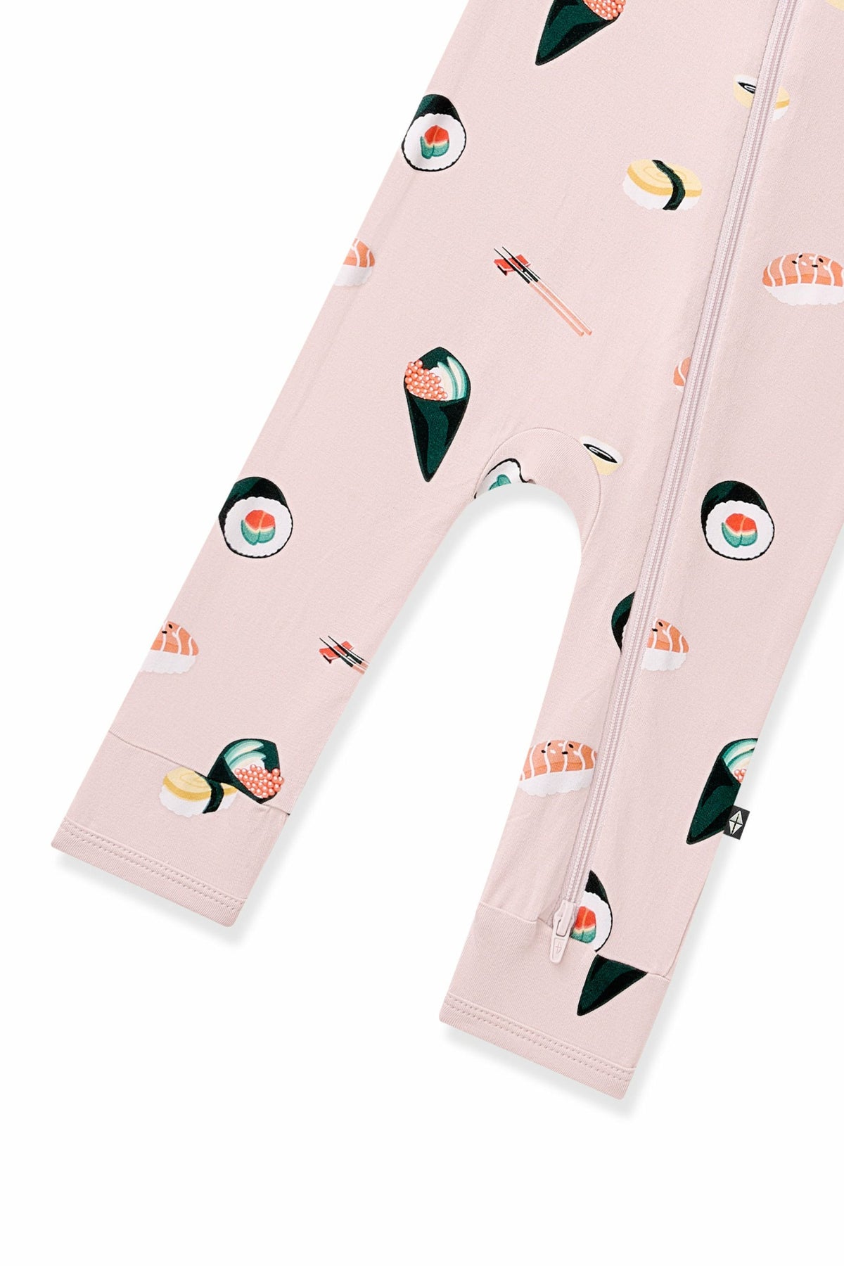 Kyte Baby Zippered Romper in Blush Sushi