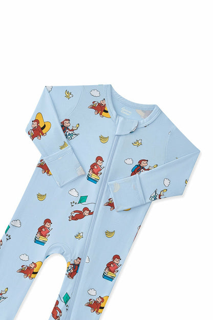 Kyte Baby Zippered Romper in Curious George