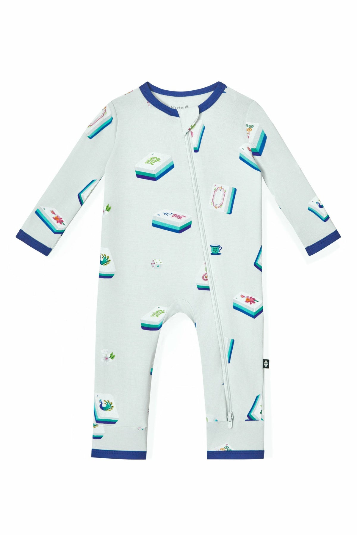 Kyte Baby Zippered Romper in Dew Mahjong