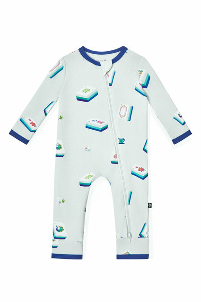 Kyte Baby Zippered Romper in Dew Mahjong