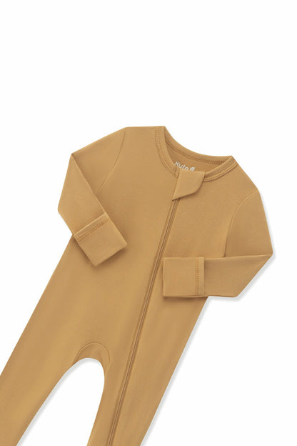 Kyte Baby Zippered Romper in Ochre