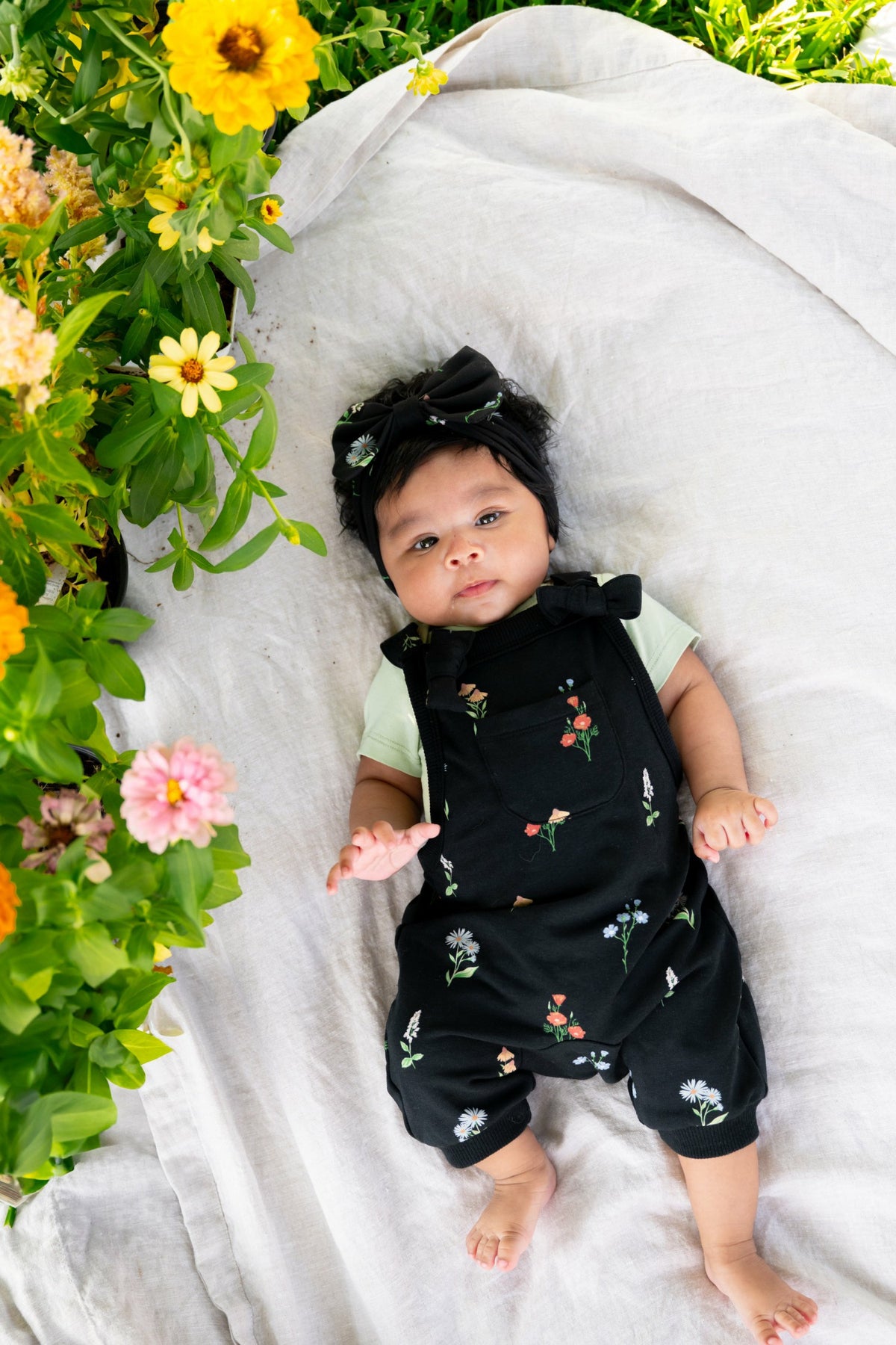 Kyte Baby Overall in Midnight Wildflower